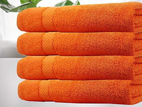 Casabella Pack of 4 Large Jumbo Bath Sheets 100% Egyptian Combed Cotton Big Beautiful Towels_Purple_4pcs
