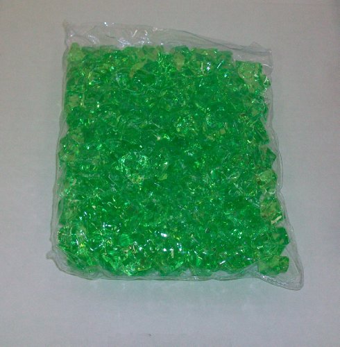 Acrylic Ice Rock Cubes 1 Lb Bag, Vase Filler or Table Decorating Idea (Apple Green)
