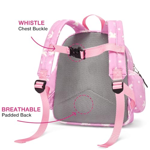 Image of STEAMEDBUN Corduroy Toddler Backpack for Girls 2-4: Kids backpack for Boys Girls - 12 inch Preschool Kindergarten Backpacks - Pink Unicorn