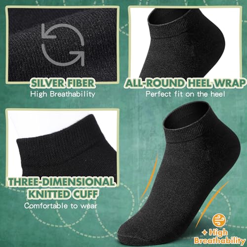 Silver Grounding Socks - Unisex Silver Infused Anti Odor & Sweat Wicking Socks for Men & Women, 7-9, Black3