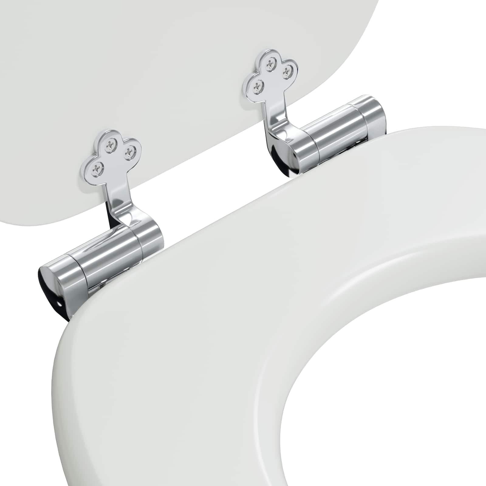 Sedile Toilette MDF Bianco 44x38 cm Chiusura Morbida