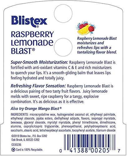 Blistex Raspberry Lemonade Blast Lip Protectant, .15 Oz (Pack Of 6) #TOP2