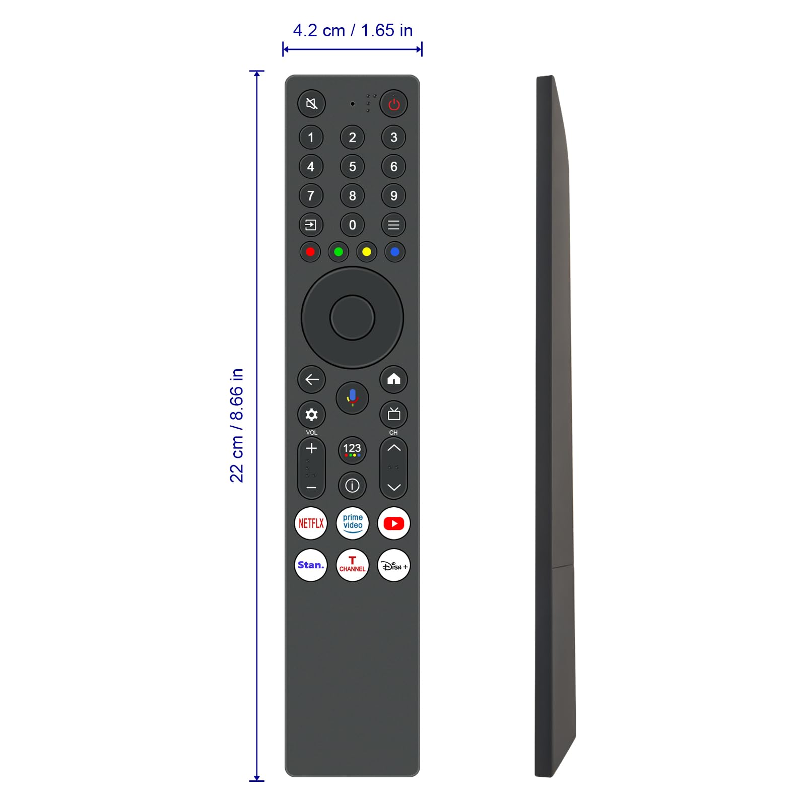 VINABTY Telecomando vocale sostituito Adatto per TCL QLED 4K QD-Mini LED, HDR TV 50C61KS 55C61KS 65C61KS 75C61KS 50Q6C 55Q6C 65Q6C 75Q6C 85Q6C 50Q7C 55Q7C 65Q7C 75Q7C 85Q7C