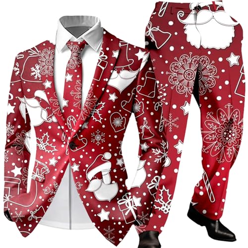 Christmas veste d'affaires pour homme motif Père Noël costume réveillon