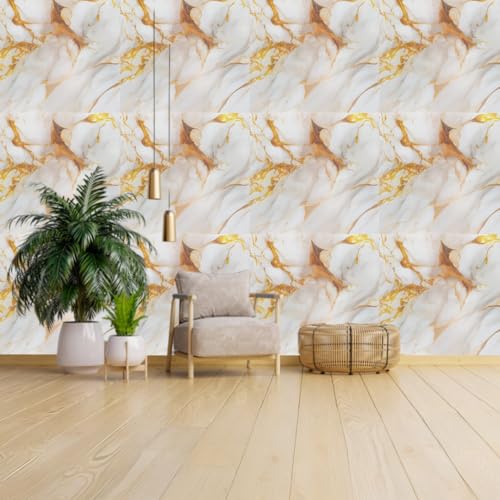 Image of INFINITY DECOR Dark Golden with Cream Abstract Design Marble UV Panels Marble UV Sheets, self Adhesive Wall Tile (60 cm * 60 cm),Marble Look Wall Panels for Homes Wallpaper(Pack of 5)