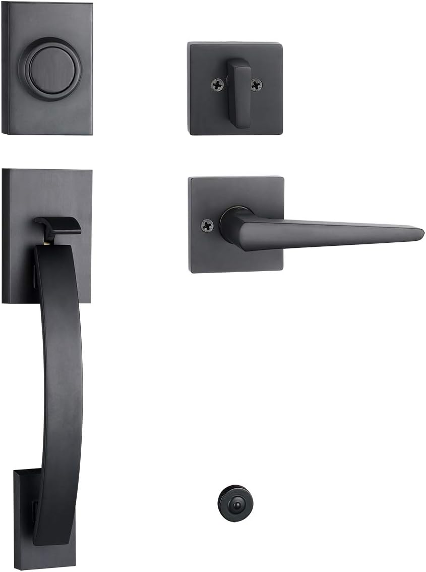 Wееklу Tор Sаlе TMC Black Handleset for Front Door, Side Door and Back Door (Keyed Entry Handle and Dummy Hanlset Set), MDHST2017DB-SET, 2017(Black)