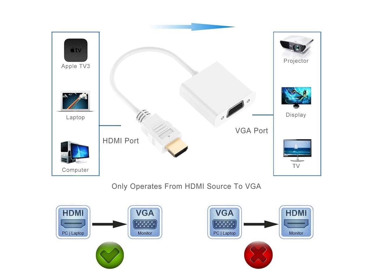 HDMI to VGA Adapter - 1080p Audio Converter -4