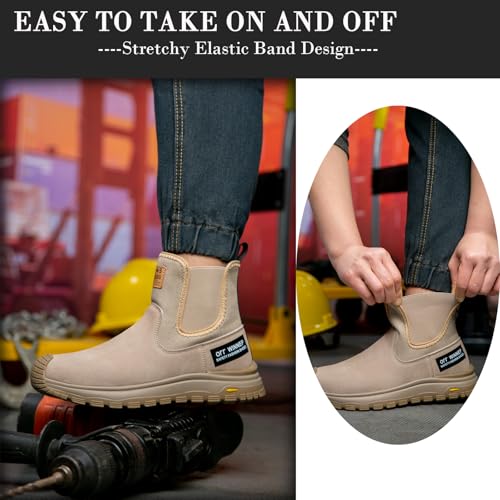 Image of Nutropa Welding Work Boots for Men Composite Toe Safety Boots Non Slip Steel Toe Work Shoes Lightweight Construction Welder Boots