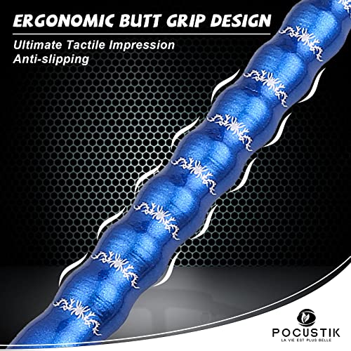 Pocustik Billiard Cues Stick Set 58" 2-Piece, 13Mm Tip Pool Cue Canadian Maple, House Bar Pool Table Sticks Ergonomic Design For Men Women- Blue,18 Oz #TOP3