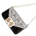 ABC(TM) Black Fresh Cute Flip Wallet Leather Case Cover+Case Bag Straps for Samsung Galaxy S5 i9600