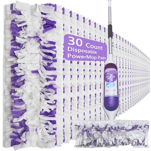 Disposable Mop Pads for Swiffer PowerMop Multi-Surface Mopping Pad Refills | Safe on All Finished Floors | Compatible with Swiffer PowerMop (30 Count)