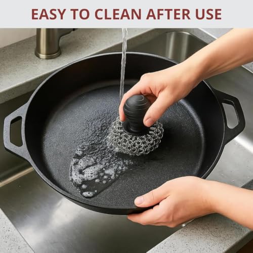 Image of Extra Large Pre-Seasoned 17 Inch Cast Iron Skillet With Lid, Double Handle
