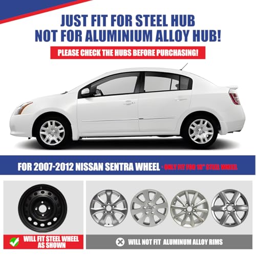 Image of Winjet 16 inch Chrome Hubcaps for 2007-2012 Nissan Sentra Wheel Rim Covers, [Only Fit Iron Hub & Steel Wheel] Heavy Duty ABS+PC Material, Install Using Original Screws (16 Inch Set of 4, Chrome)