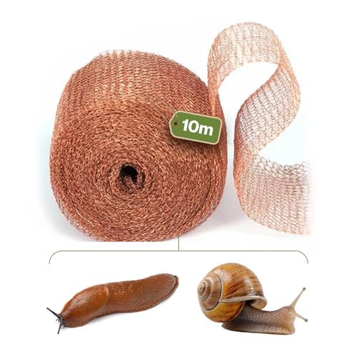 Filet Cuivre Anti limaces et escargots [ 10m x 12.7cm – Ruban Haute qualité ] Grillage Protecteur Plantes Maison et Jardin – Barriere Naturelle gastéropodes, rongeurs, Inoffensif Animaux domestiques