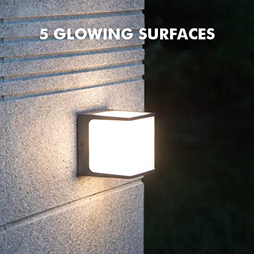 Lutec 2 Packs Telin Led Sconces Wall Lighting Indoor Outdoor Wall Light 14.5W Warm White 3000K 1000Lumen With Opal Pc Diffuser For Porch, Garage, Garden, Entryway #TOP2