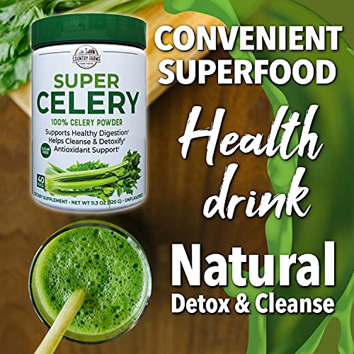 COUNTRY FARMS Super Celery Powder, 100% Celery Powder, Supports Healthy Digestion, Helps Cleanse & Detoxify, Antioxidant Support, 40 Servings, 11.3 Ounce (Pack of 1) - Thumbnail 4