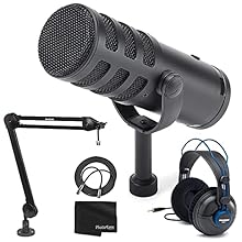 THIS TOP VALUE KIT INCLUDES: Samson Q9U XLR/USB Dynamic Broadcast Microphone - Samson SR970 Professional Studio Reference Headphones Closed Back Design With 50mm Premium Drivers (Blue) - Samson MBA28 Microphone Boom Arm (28") - Mic Cable XLR-M to XLR...