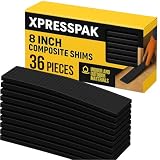 XpressPak Lot de 36 cales composites de 20,3 cm | Cales de nivellement et d'espacement robustes | Idéal pour les portes, fenêtres, sols | Utilisation intérieure et extérieure | Fabriqué à partir de matériaux 100 % recyclés