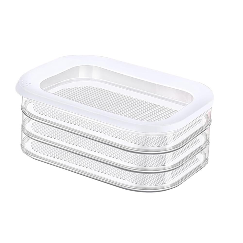 Restikiant Lunch Meat Container For Refrigerator, 3 Layers Meat Container, Stackable Cold Cuts Storage Containers With Lid
