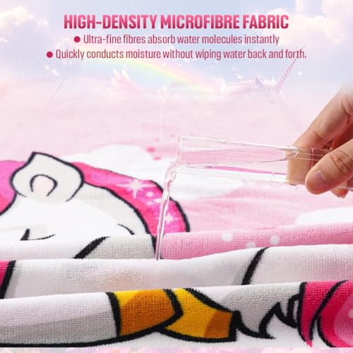 Image of TONY STARK Poncho Towel for Kids, Beach Towel with Hoodie, 60x60cm Travel Towel for 1-7 Years Girls and Boys, Soft Microfiber Sleeved Poncho (Dream Princes)