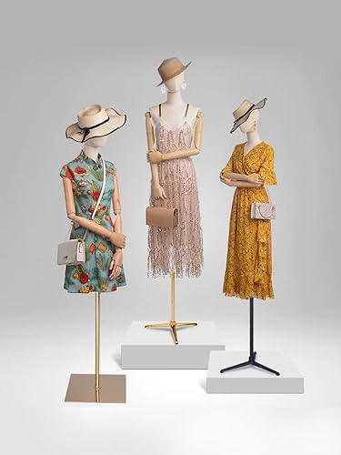 Miniatura 3 de Female Mannequin Torso Body Dress Form with Arms & Metal Tripod Stand - Height Adjustable 57-70 Inch for Clothing Display