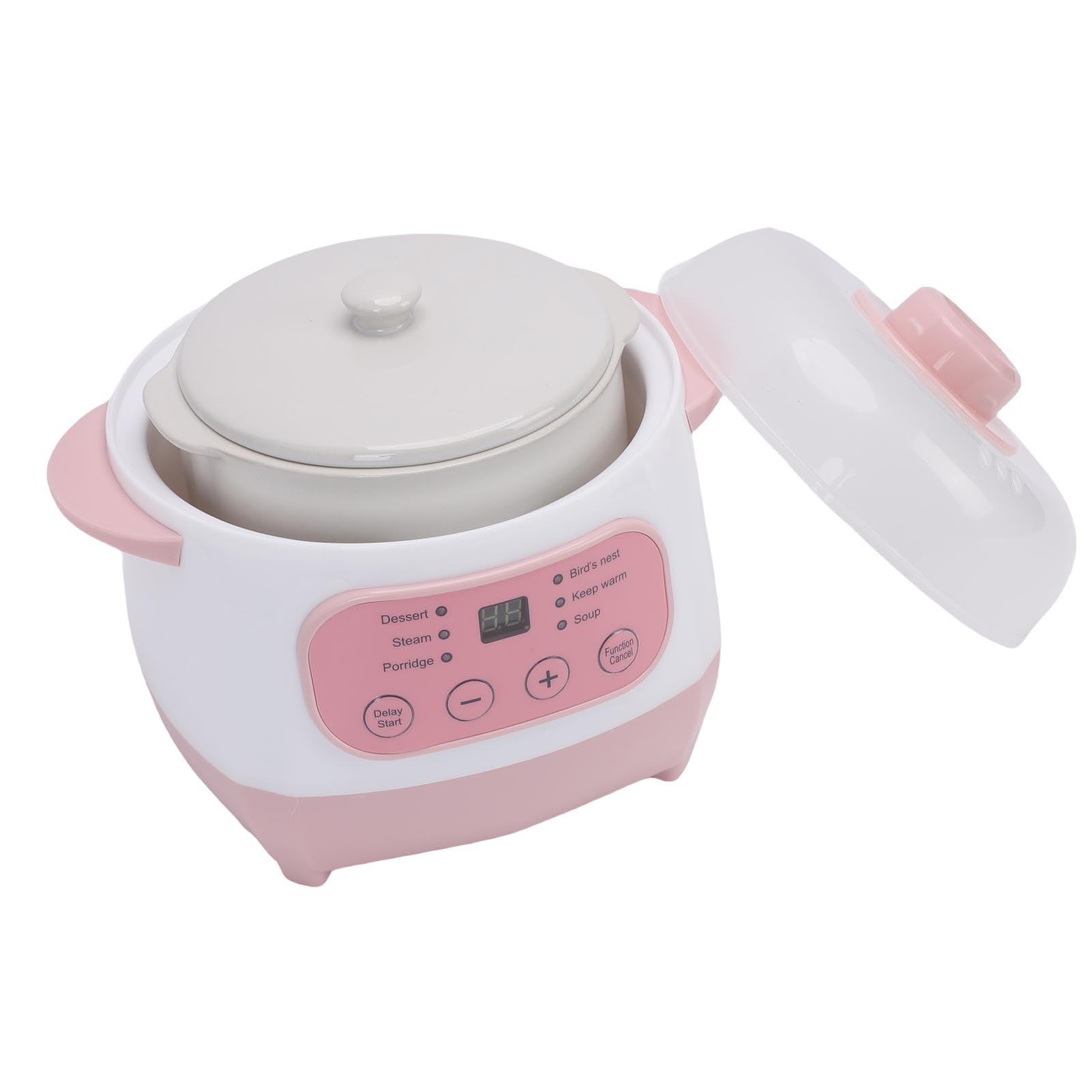 Pentola Elettrica per Zuppa di Porridge in Ceramica da 1 Litro, Ideale per la Preparazione Rapida e dei Pasti per Piccole Famiglie (Spina europea 220V)