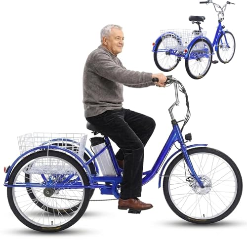 Triciclo elettrico per adulti: bici elettrica a 3 ruote con ruote...
