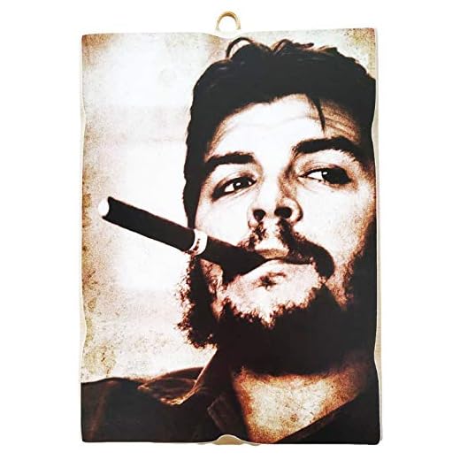 KUSTOM ART Cuadro cuadrado estilo vintage Ernesto Che Guevara de colección Impresión sobre madera