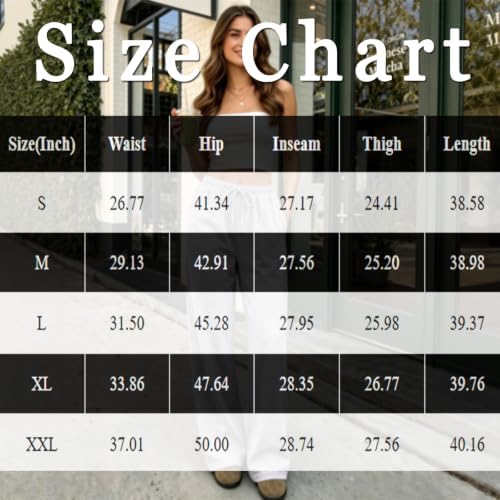 Wide Leg Sweatpants Flowy Lounge Lightweight Pull on Women Loose Fit Pants - 3