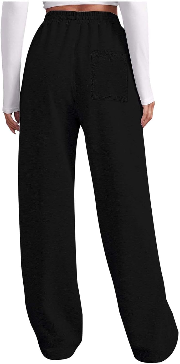 Winter Wide Leg Sweatpants for Women Baggy Fleece Fleece Lined Open Leg Joggers Comfy Casual Loose Fitting Sport 2025