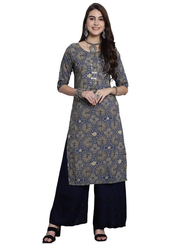 Image of 7Threads Kurti for Women|Kurti|Kurta|Kurta for Women|Crepe Kurti|Printed Kurta|Crepe Straight Kurti Kurti