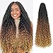 Vustbeauty 9 Packs Boho Box Braids Crochet Hair 24 Inch Goddess Box Braids Crochet Hair With Curly Ends Synthetic Bohemian Braids Hair Extension For Women (24inch, 1b/30/27)