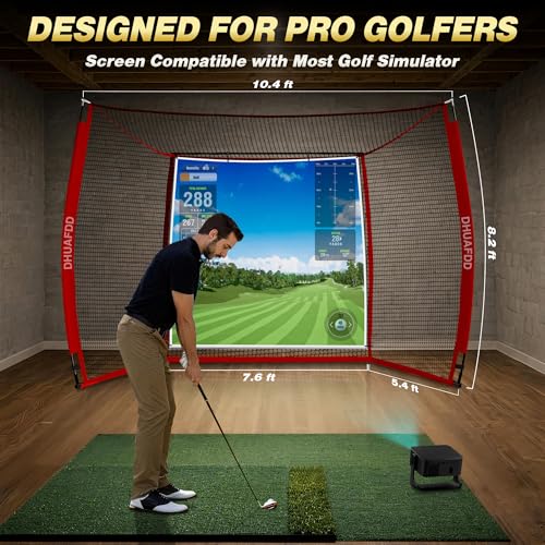 DHUAFDD 10x8ft Golf Simulator Cage