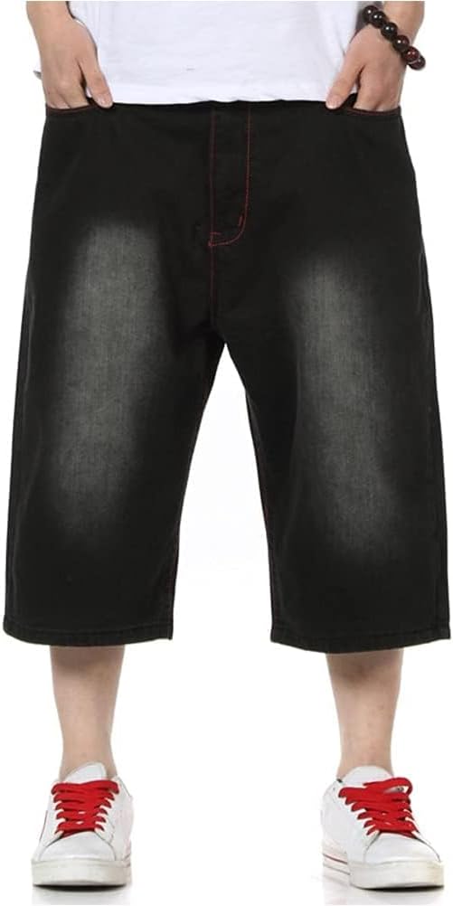 Kinghua Baggy Jean Shorts for Men Casual Loose Fit Hip Hop Denim Shorts - Image 2
