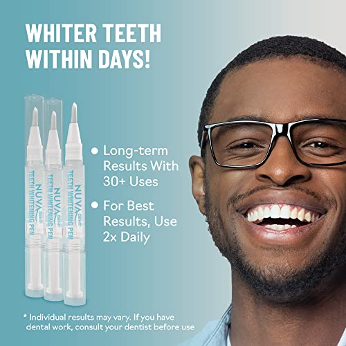 Nuva Dent Sensitive Teeth Whitening Pens - Tooth Whitening Pens Made in USA - 35% Carbamide Peroxide Whitening Gel Teeth Stain Remover - Teeth Whitener, Blanqueador de Dientes Profesional (3 Pcs) - Image 5