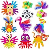 Qyeahkj 18 Set Handprint Kids Craft Arts and Kit for Toddlers Preschoolers, Animal Easy Art Projects Ages 3 5 6 7 8 9 10 11, Activities Includes Supplies (QY0356com)