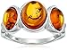 Honey Amber Sterling Silver Ring, Size 7