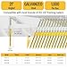 meite 21 Degree Framing Nails 3-1/2 Inch Galvanized Plastic Collated Nails, Full Round Head Ring Shank Structural Nails for Framing Nailer Gun on Truss Assembly and Subfloors 1,000PCS
