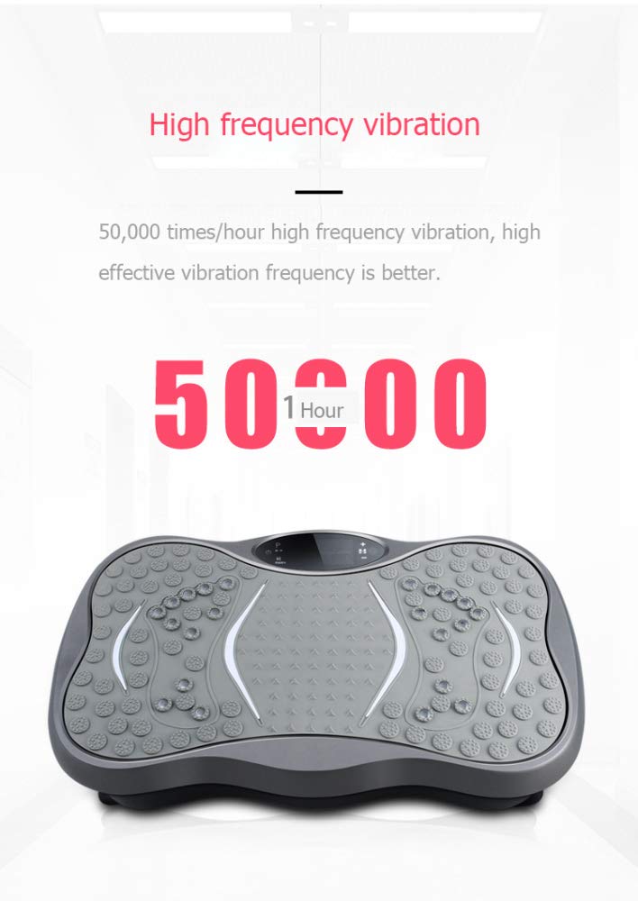 Fitness Pedana Vibrante Ultra Slim | 3 Programmi + 99 Livelli | Bluetooth | Dimensioni Ridotte | Performance Durevole,Red-NoMusic
