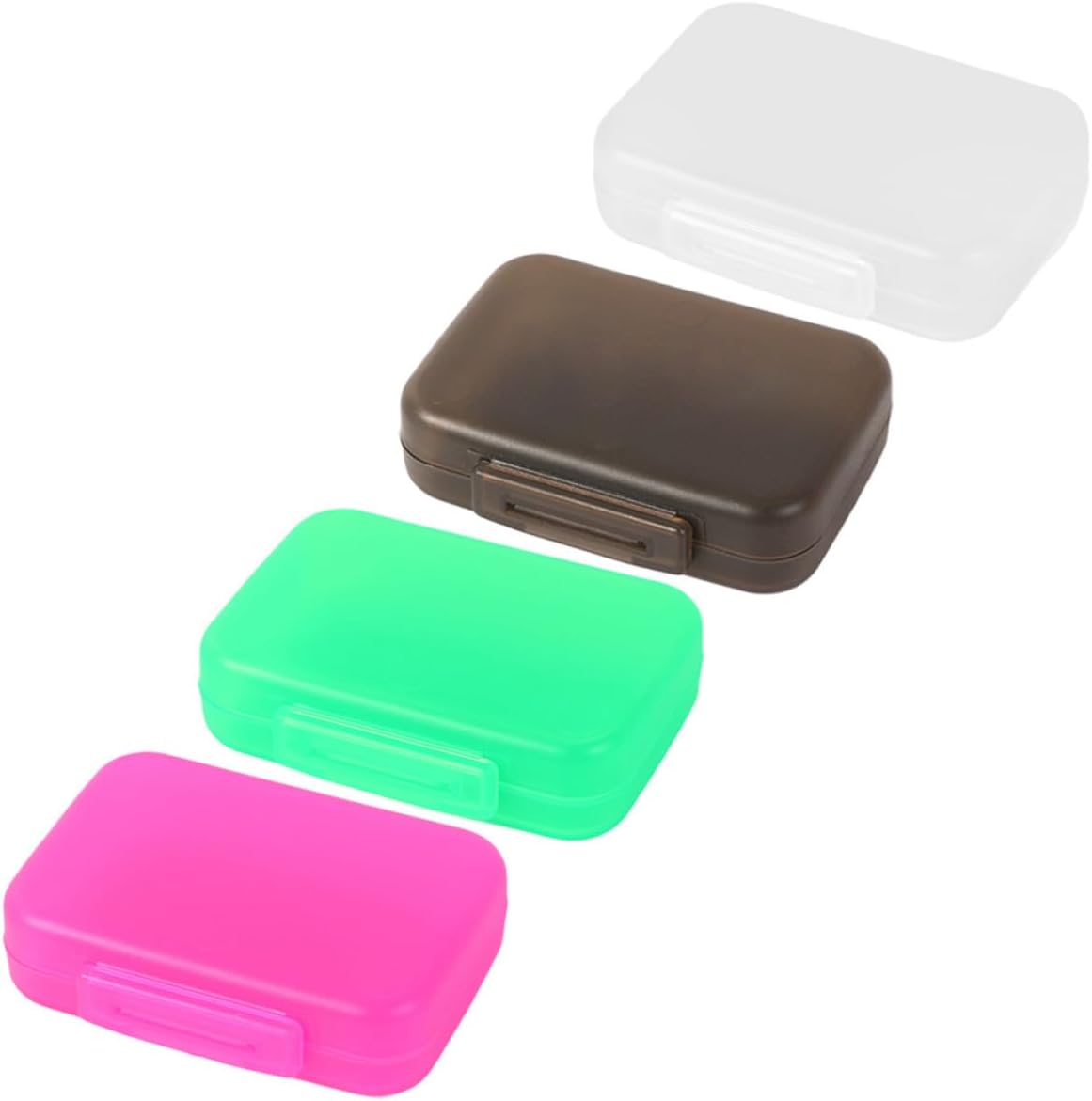 Cabilock 4pcs Large Travel Pill Organizer Medicine Storage Box Weekly Portable Tablet Dispenser with 4 Colors for Daily Medication and Small Accessories