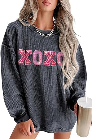 Yiulangde Womens Sequin Heart Sweatshirt Cute Cowboy Boots Crewneck Sweaters Sparkly Lips Oversized Long Sleeve Pullover Tops