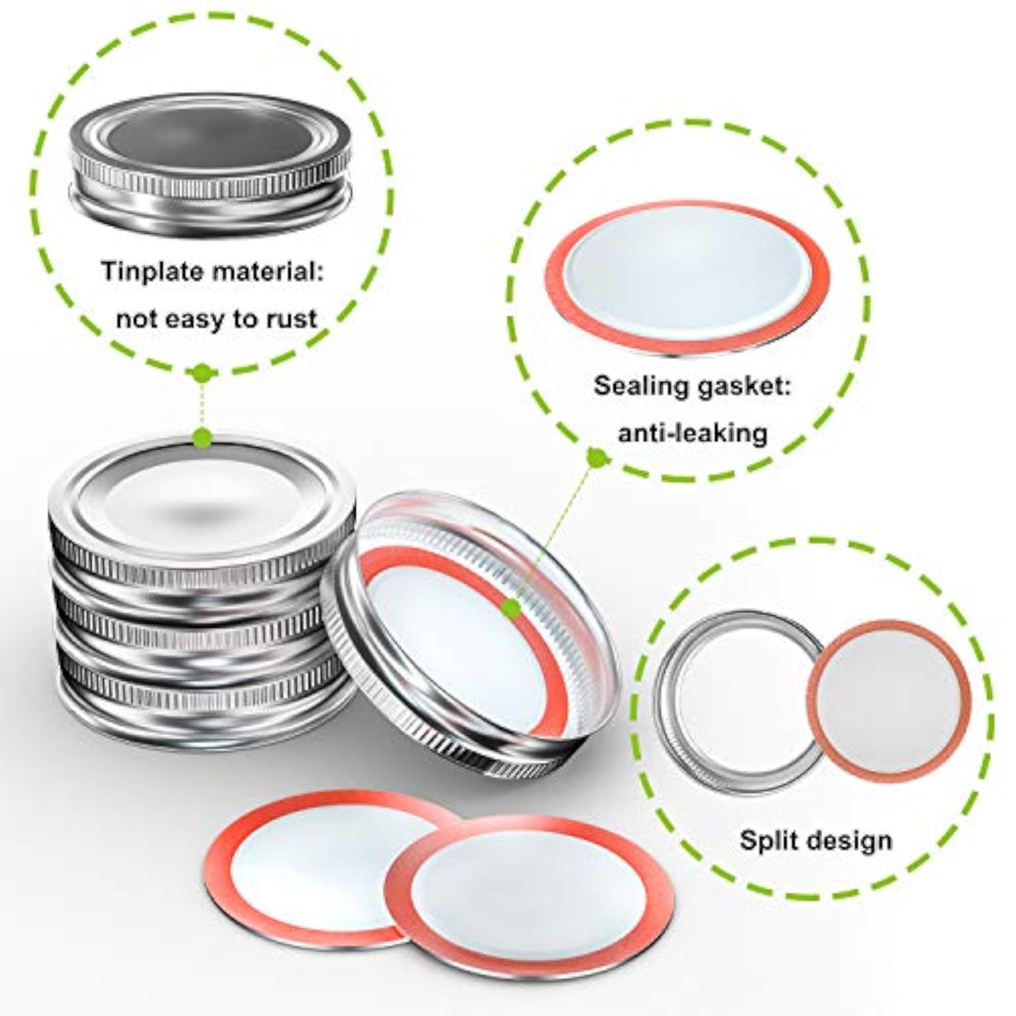 Regular Mouth Canning Lids for Ball & Kerr Jars
