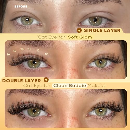 Image of Spider Lash Clusters Wispy Natural Eyelash Clusters CC Curly Breeze Lashes Clusters Fluffy Lashes Extensions 10-16MM Cluster Eyelash Extensions for Clean Baddie Makeup Look 160Pcs