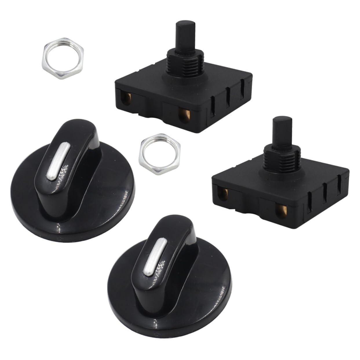 Outanaya Rotary Switch 2 Speed Fan Switch 3 Speed Fan Control 120v-250v 10a Sturdy Abs Easy to Install for Fans Heaters