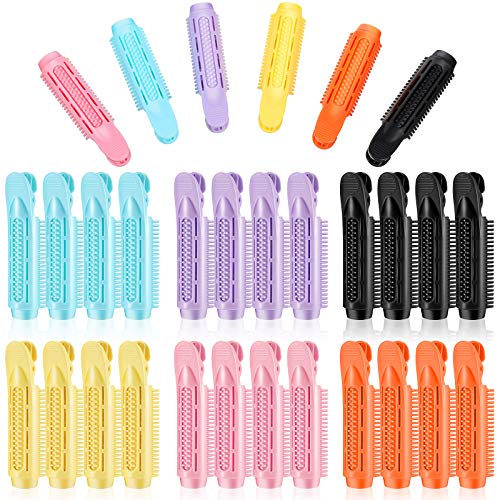 24 Pieces Fluffy Hair Clip Volumizing Hair Root Clip Roller Root Volume Hair Curler Clip DIY Curler Fluffy Clamps Rollers Naturally Fluffy Hair Styling Curly Tool Roller for Women Girls, 6 Colors