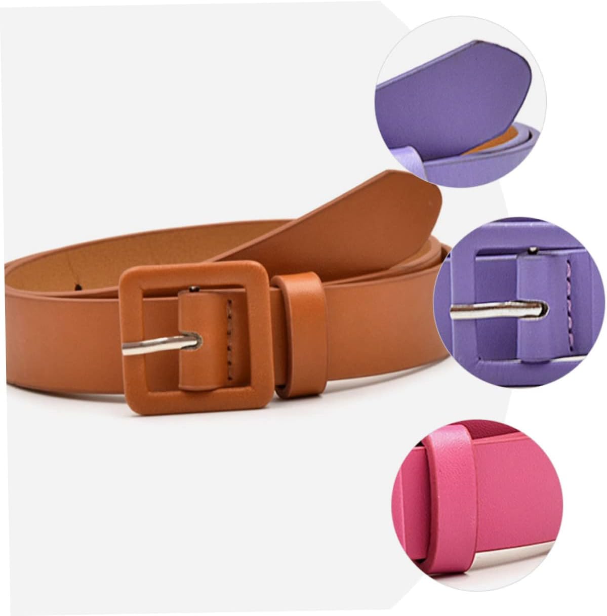COLLBATH 4 Pack Girls Belts Kids Belts for Girls 10-12 Size Fashionable Jeans Durable Flexible