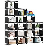 REIBII Bookshelf for Bedroom Book Shelf DIY Bookcase Tall Book Case 18-Grid Storage Cube Organizer S