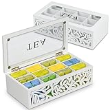 handrong Tea Box Organizer,Wood Tea Organizers and Storage,12 Compartments Teas Bag Organizers,Teas Bag Holder Organizer,Wooden Storage Box for Countertop Kitchen Cabinet Pantry