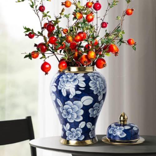 DUANZYOPQ Elegant Blue and White Porcelain Ginger Jars - Chinoiserie Decorative Storage & Flower Vases for Home Decor Centerpiece - Image 4