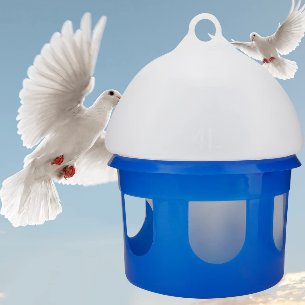 Haofy Comedero automático para pájaros, dispensador de Agua para Palomas, Bebedero, máquina de Beber de plástico de Gran Capacidad para múltiples pájaros, Palomas, Loros(4L)